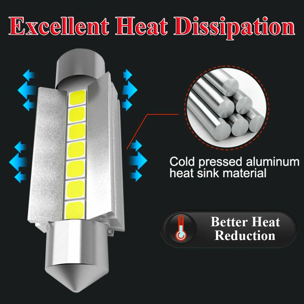 

2Pcs Ceiling Dome Light Bulbs for Chevy 42MM 578 212-2 6000K Bright White