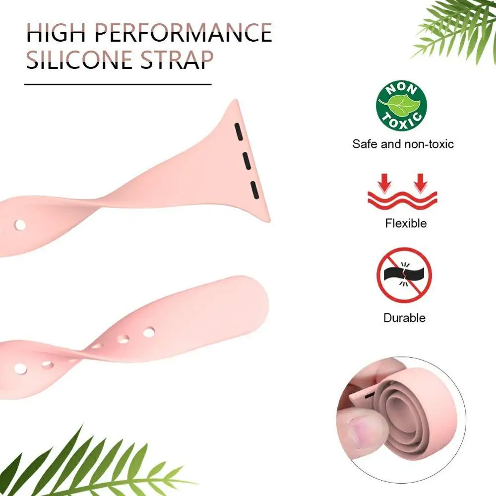 

Slim strap for Apple watch band 44mm 40mm soft Sport Silicone bracelet belt bracelet iWatch band series 1 2 3 4 5 SE 6 38mm 42mm