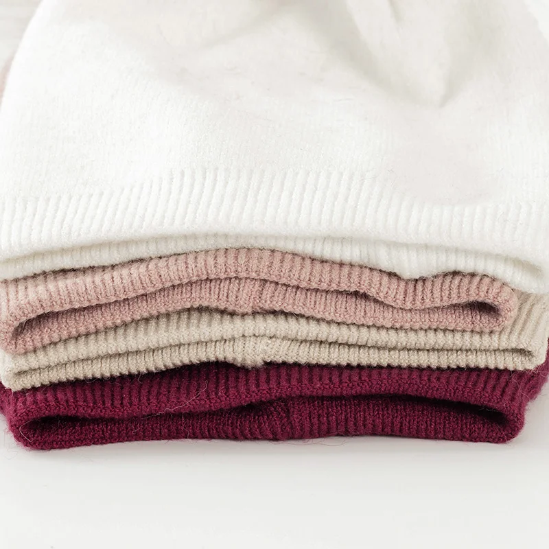 

Popular balls Beanies Cotton hats Candy Color Warm Winter Hat Knitted Balls Beanies Cute Toddler Kids hats Girls Boy Baby Beanie