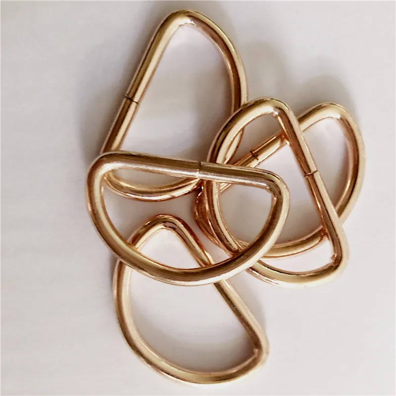 

30PCS/50PCS Metal Dee Rings NonWelded D ring Rose Gold Buckle