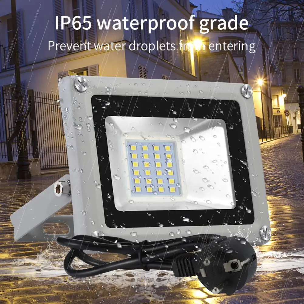 20 Вт Светодиодный прожектор SMD наружная лампа с европейской вилкой холодный