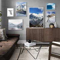 nature landscape canvas painting snow mountain home wall decor nordic wall art scenery print and poster for living room pictures