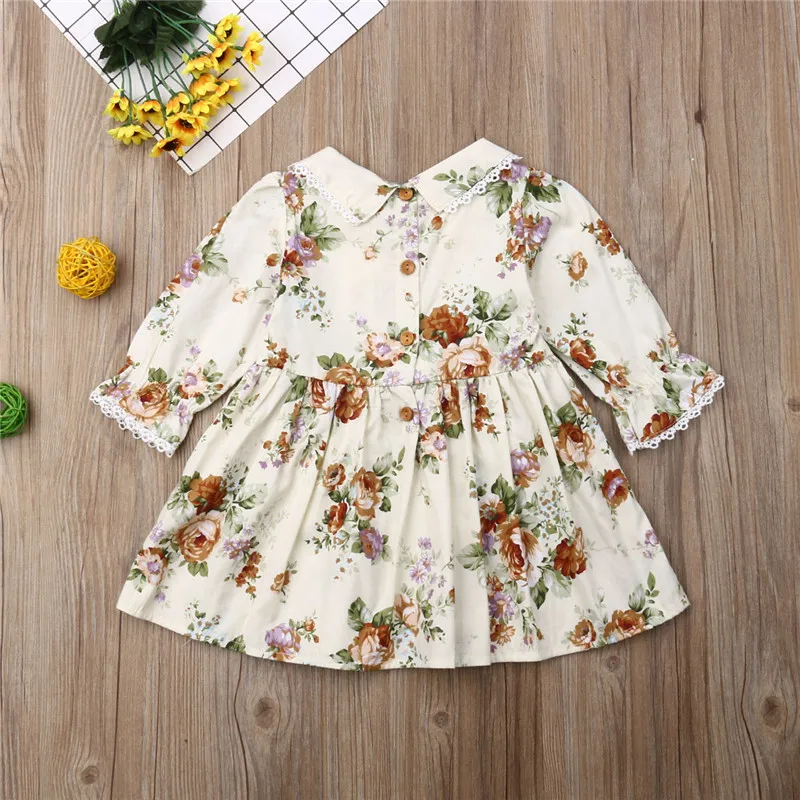 2019 Lace Floral Rompers Dresses Sister Family Matching Outfits Long Sleeve Peter pan Collar Clothes | Мать и ребенок