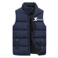 fashion men xman printed waistcoat autumn winter cotton warm vest casual sleeveless solid color outdoor warm men down jackets