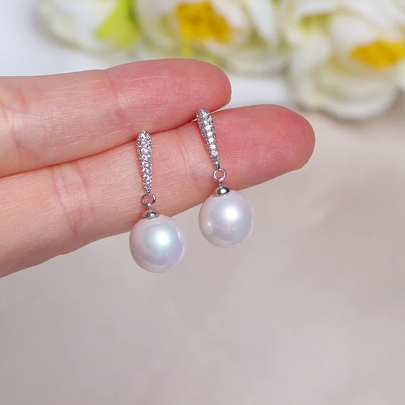 Серьги-подвески с кристаллами ААА и цирконием женские Классические Элегантные