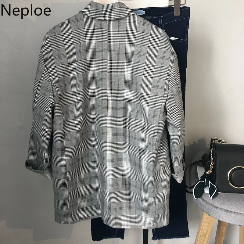 Neploe корейский Ретро клетчатый женский маленький костюм куртка Осень Новый