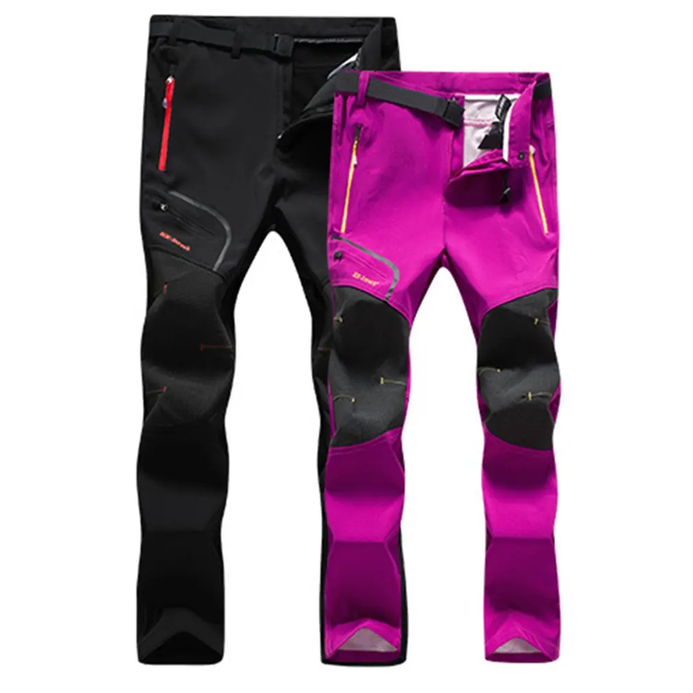 

M-3XL Winter Softshell Pants Warm Fleece Waterproof Trousers Outdoor Hiking Climbing Skiing Trousers Thin/Thick for Female 2020
