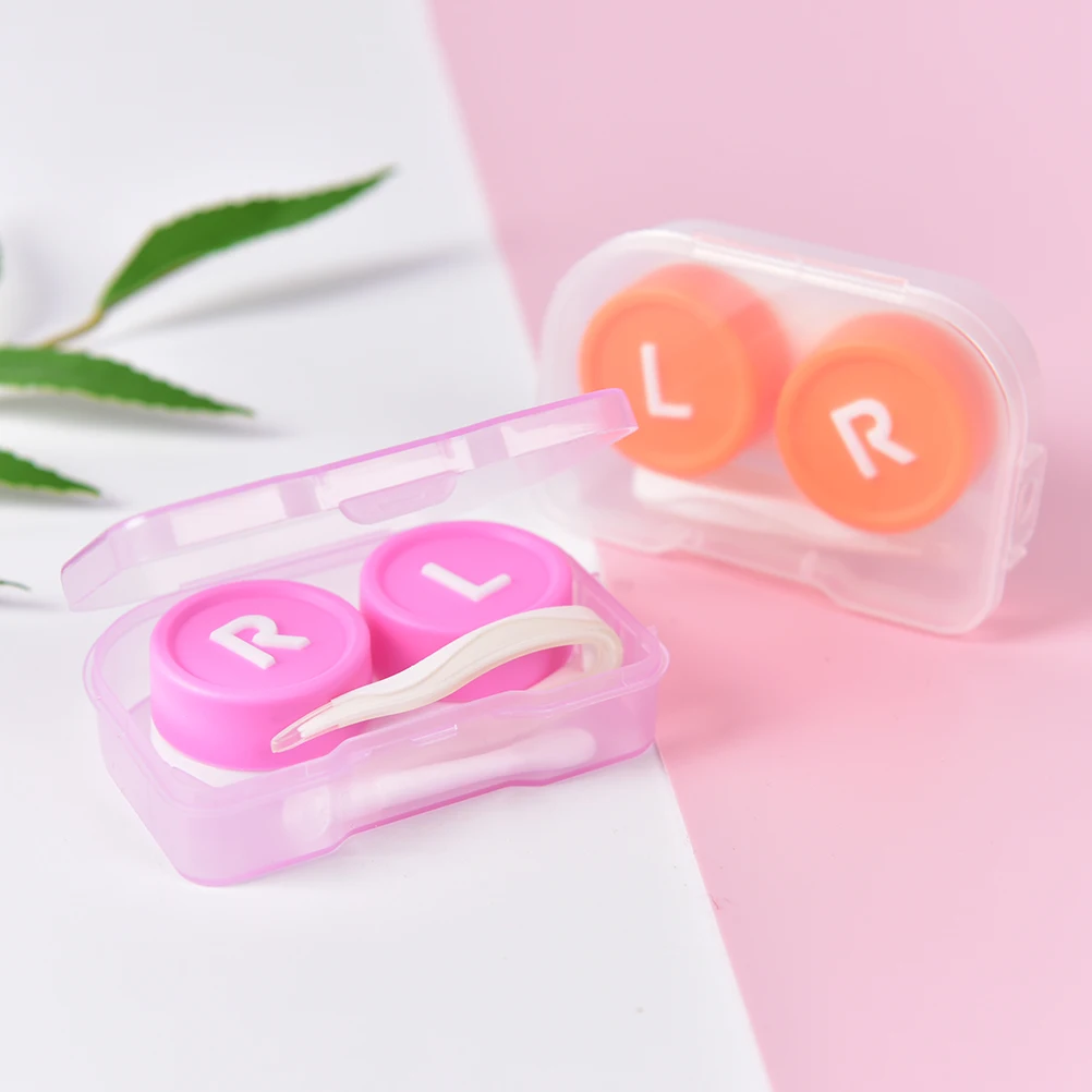 

1piece Best Transparent Pocket Plastic Contact Lens Case Travel Kit Easy Take Container Holder Random Color