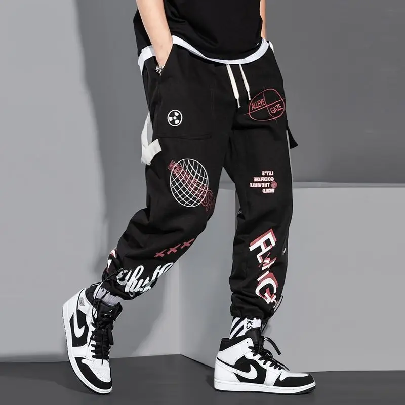 

2021 Men Cargo Pants New Daily Trip Ins Japanese Fashion Brand Solid Color Ankle-length Work Casual Pants Mens Hip Hop Clothing