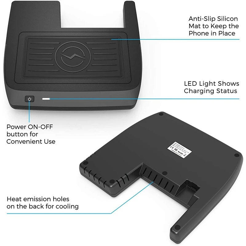 

Car Wireless Charger for Honda Civic 2016-2021 Accessories Center Console Storage Box Phone Wireless Charging Pad Mat