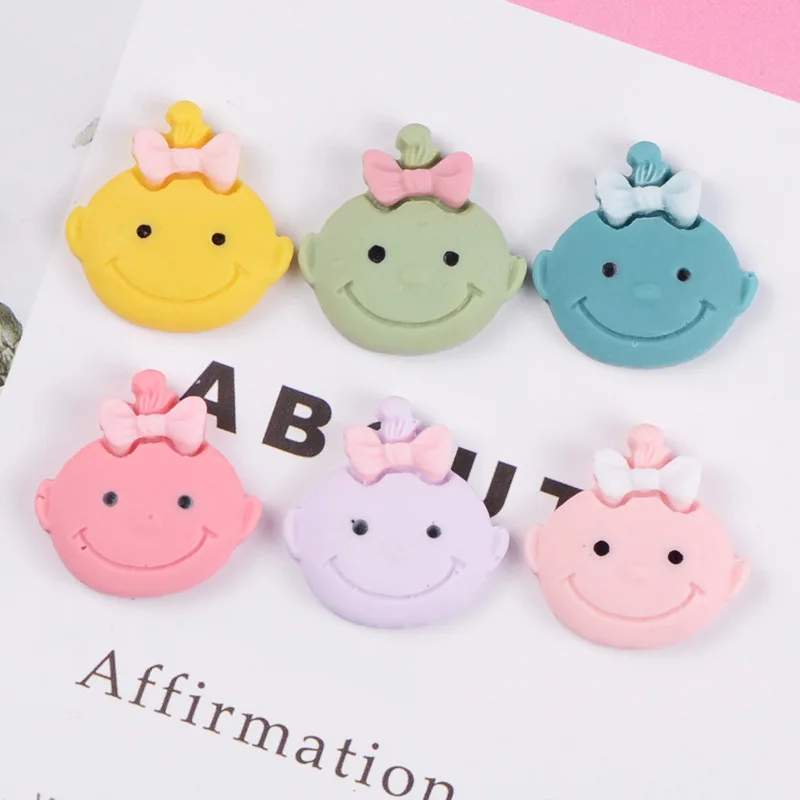 10 шт./лот полимерная мультяшная кукла с плоской спинкой кабошон украшения для