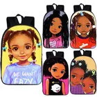 Рюкзак для девочек в африканском стиле с принтом принцессы; Школьные сумки для подростков в американском и африканском стиле; Черный школьный рюкзак для девочек; Детский рюкзак