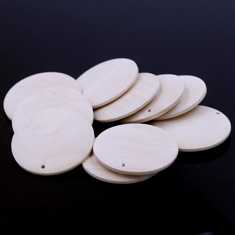

5PCS Natural Wood Sewing Charm Pendants Round 45mm DIY Crafts Scrapbook Clothes Gift Decoration Jewelry Knitting Accessories