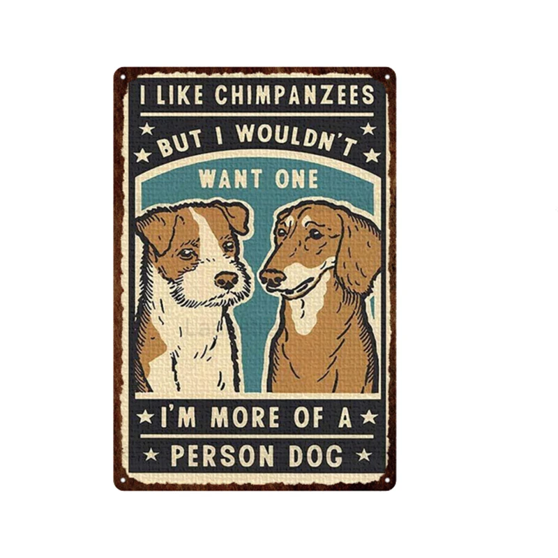 

Cute Cat Dog Tin Sign Decor For Bar Pub Cave Vintage Pin Up Metal Signs Pet Store Home Wall Art Painting Decoration Plate Poster