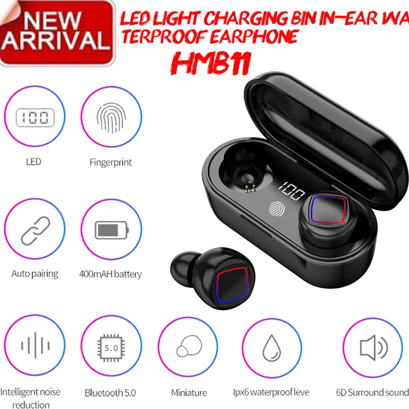 Новый светодиодный TWS Bluetooth наушники отпечатков пальцев сенсорный HD стерео