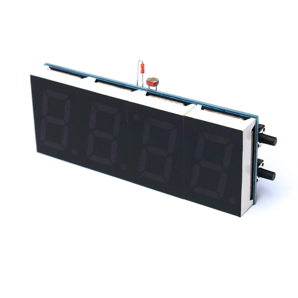 Hot 2016 Compact 4-digit DIY Digital LED Clock Kit Light Control Temperature Date Time Display with Transparent Case | Инструменты
