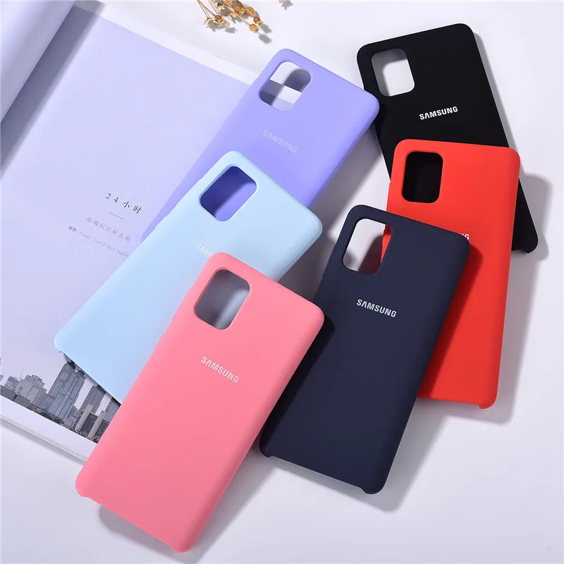 Оригинальный чехол для Samsung A31 A51 A71 задняя крышка из жидкого силикона мягкий