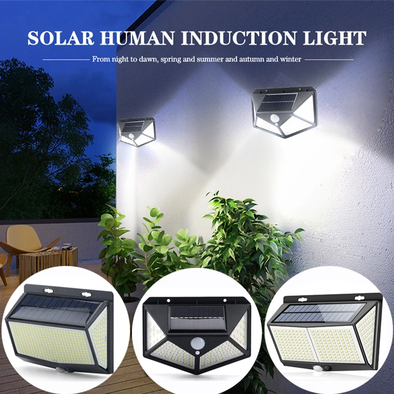 

Solar Light Outdoors Waterproof LED Solar Lamp 270 Degrees Wide Angle Security Light Wall Light Automatic Adjust Brightness