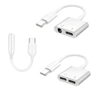 Тип C к 3,5 мм разъем двойной USB C адаптер для Samsung Galaxy S21 S20 Примечание 20 10 AUX разветвитель 2 в 1 зарядное устройство разъем для наушников