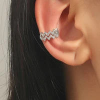 2021 new fashion ear cuff bohemia stackable c shaped cz rhinestone small earcuffs clip earrings for women wedding jewelry