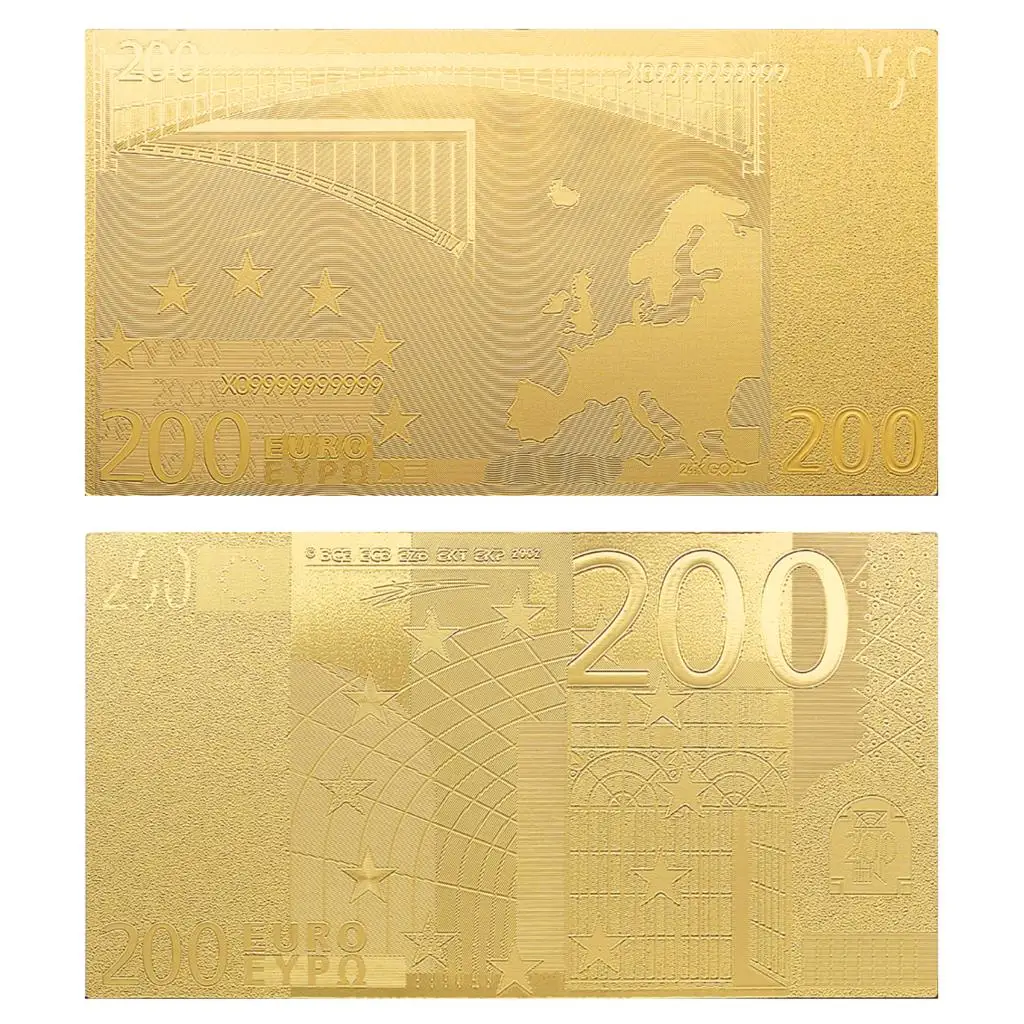 Памятная памятная банкнота 200 евро позолоченная 24-каратная Рождественская