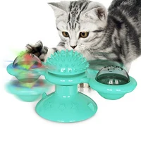 multifunction cat pet toy spinning windmill turntable cat toy scratching itching device grinding tooth glowing toy