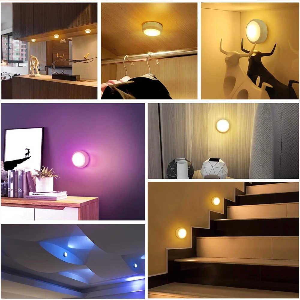 

6 LEDs Under Cabinet Light with Remote Control Battery Operated Wall Lamp Wardrobe Cupboard Closet Bedroom Kitchen Night Light