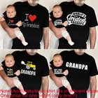2021 забавная одежда с надписью I Love My дедушка и внук повседневные футболки одинаковые комплекты с короткими рукавами для всей семьи 1 предмет