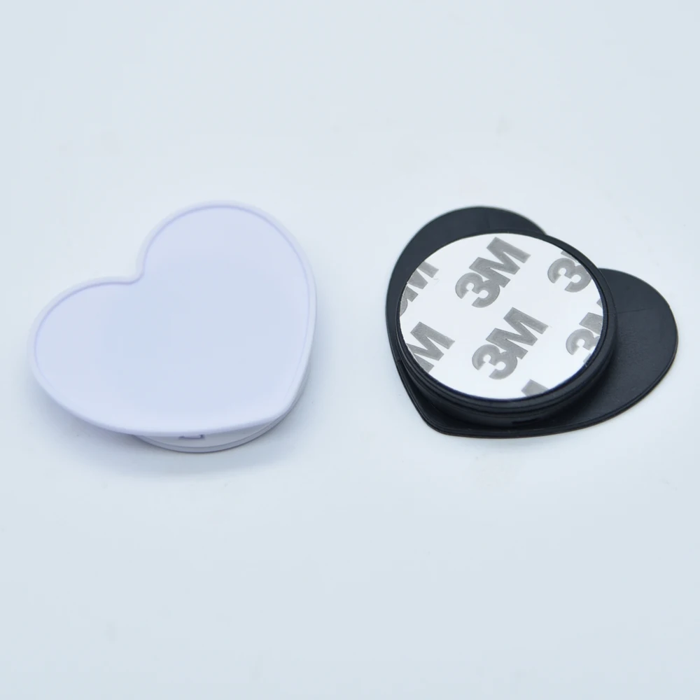 20pcs bulk collapsible transparent blank heart shape mobile phone stand grips holder with groove for resin vinyl diy for phones free global shipping