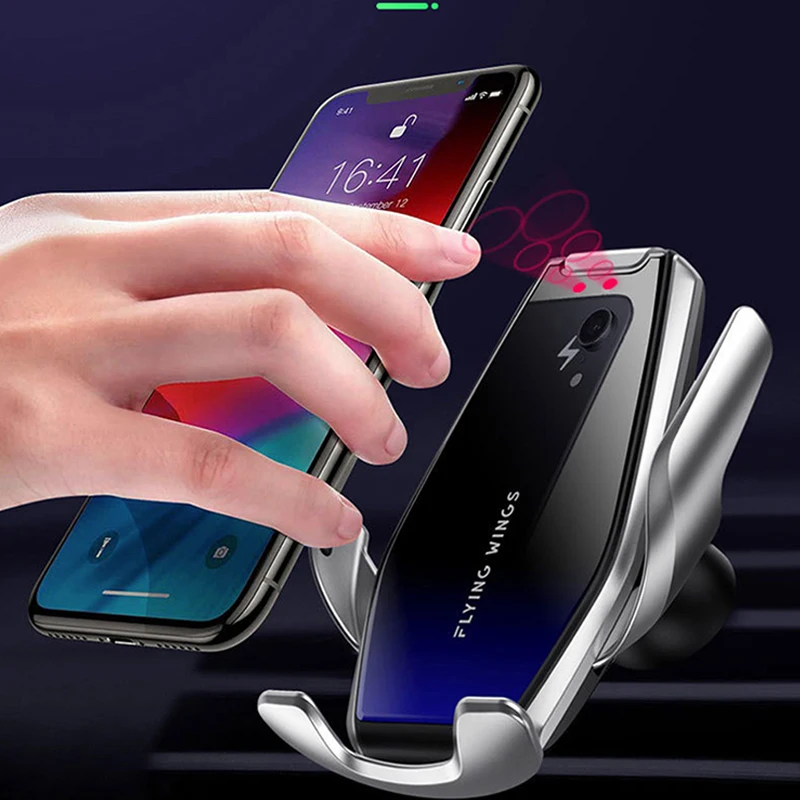 Brorikoy 15W Qi Wireless Charger Car Holder Charge for iPhone 11 Pro XR Xs Max Automatic Mount Fast Charging Huawei | Мобильные