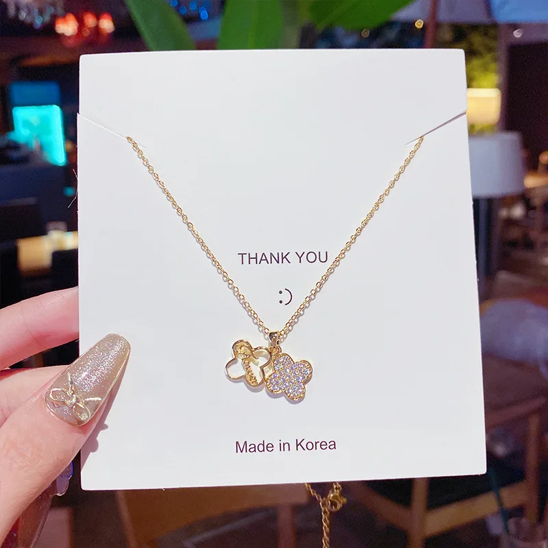 

Женское колье с подвеской в виде цветка из циркония, с кристаллами