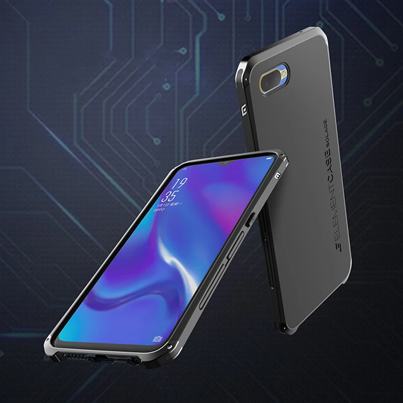 Textured Anti-fall Metal Frame Plastic Back Plate For OPPO K1 Aluminum Alloy R15X Bumper Case r15X Cover With Gift | Мобильные