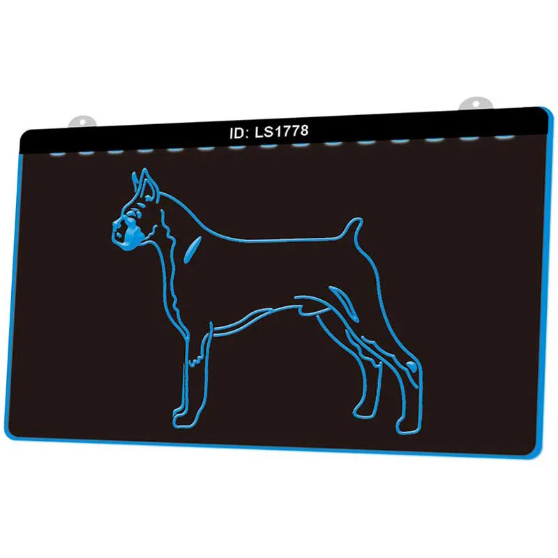 LS1778 приманка для зоомагазина Boxer Dog новая 3d-гравировка светодиодный световой знак