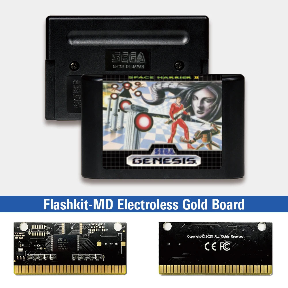 

Пространство Лунь II - USA метки Flashkit MD никелевое золото схема на основе печатной платы для Sega Genesis Megadrive игровая консоль