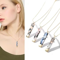 new 4 types trendy geometric necklaces fashion acrylic alloy rectangle chain pendent for women girl
