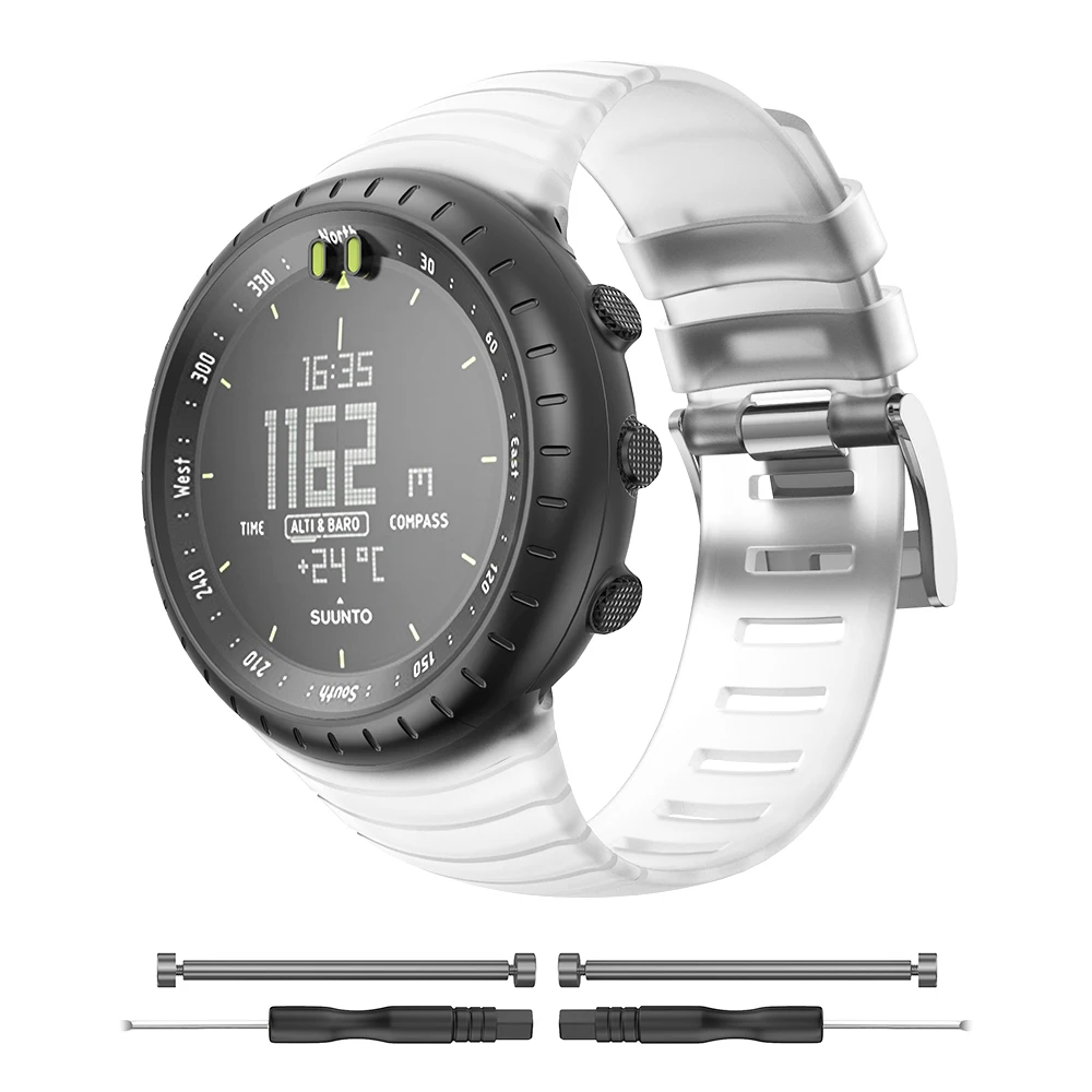ANBEST TPU Watch Strap for Suunto Core Transparent for Suunto High Quality Replacement Watchband