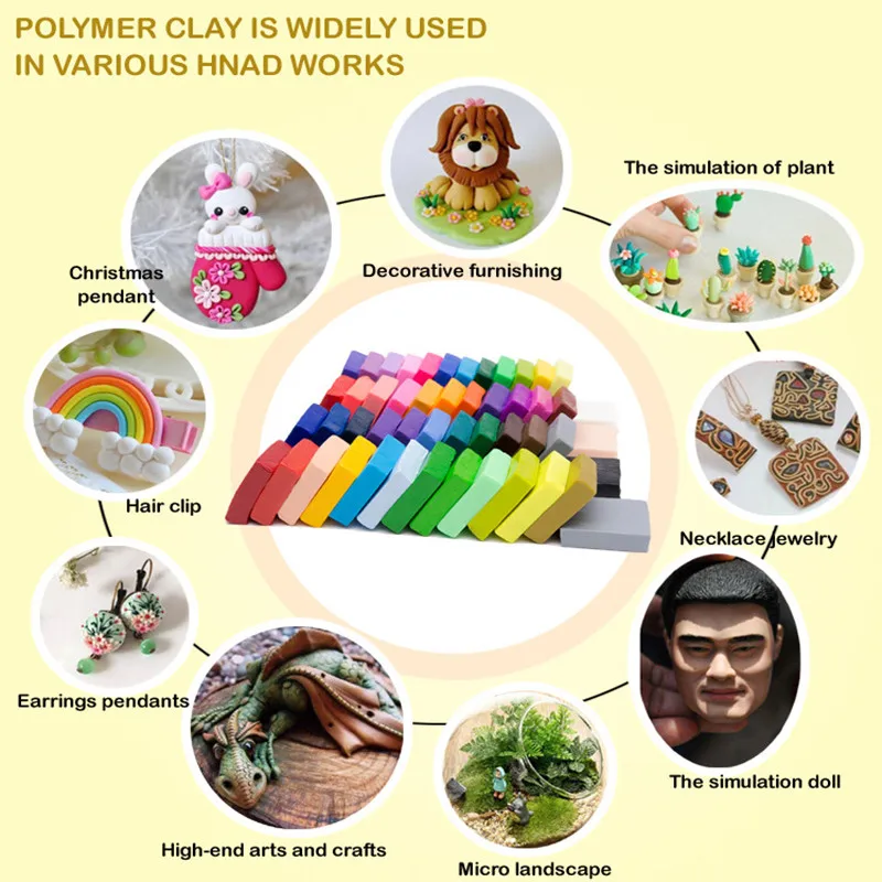 

DIY 24 Pcs Polymer Clay Baking Hand Casting Kit Puzzle Modeling Baby Handprint Lizun Fun Toys For Children