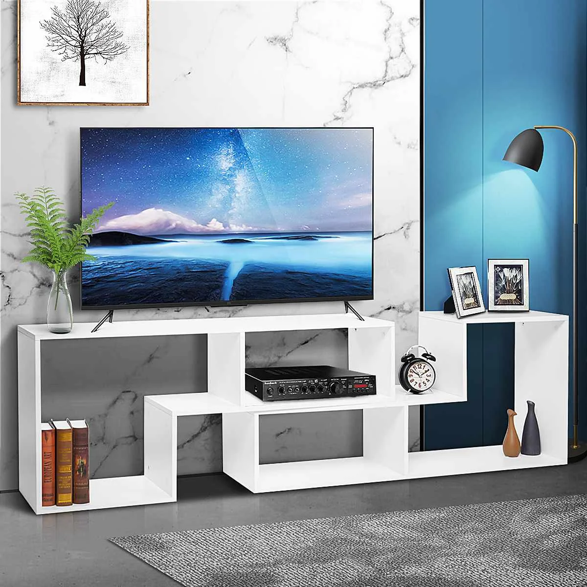 

3 in 1 Multifunction Adjustable TV Stand Home Furnishings TV Stand Cabinet TV Unit Bookshelf Storage Shelf Living Room Furniture