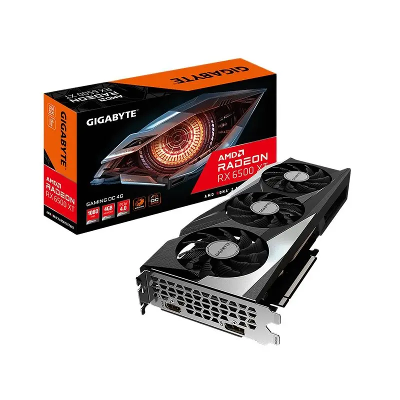 graphics cards computer GIGABYTE Radeon RX 6500 XT GAMING OC 6500XT 4G  4GB  18000MHz  GDDR6 64-bit  6nm NEW gpu pc