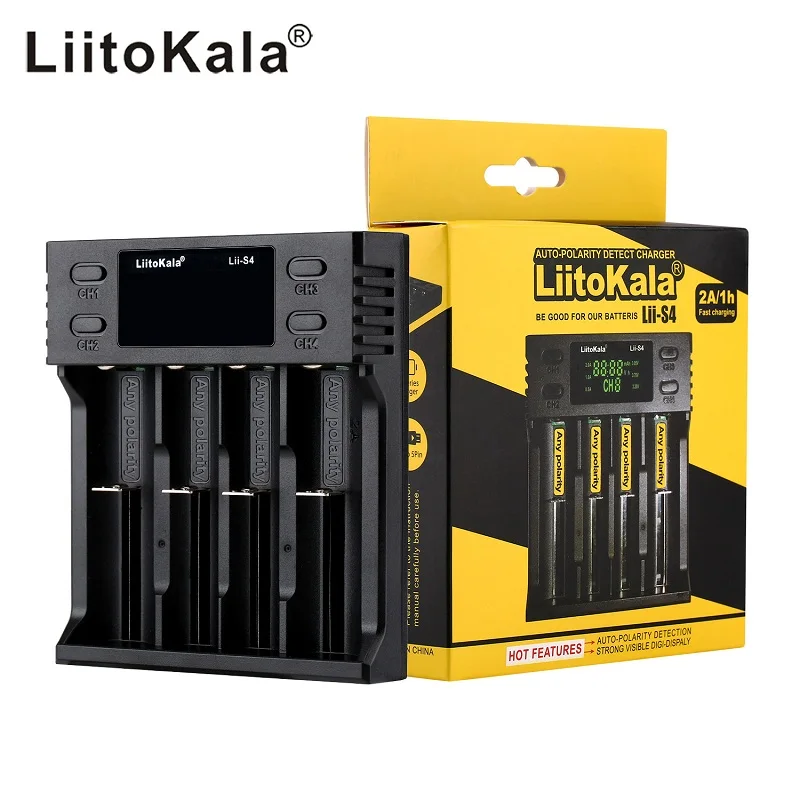 

Hot Liitokala lii-S6 lii-S2 lii-S4 Lii-S1 Double slot 18650 Battery Charger 1.2V 3.7V 3.2V AA/AAA 26650 21700 NiMH l