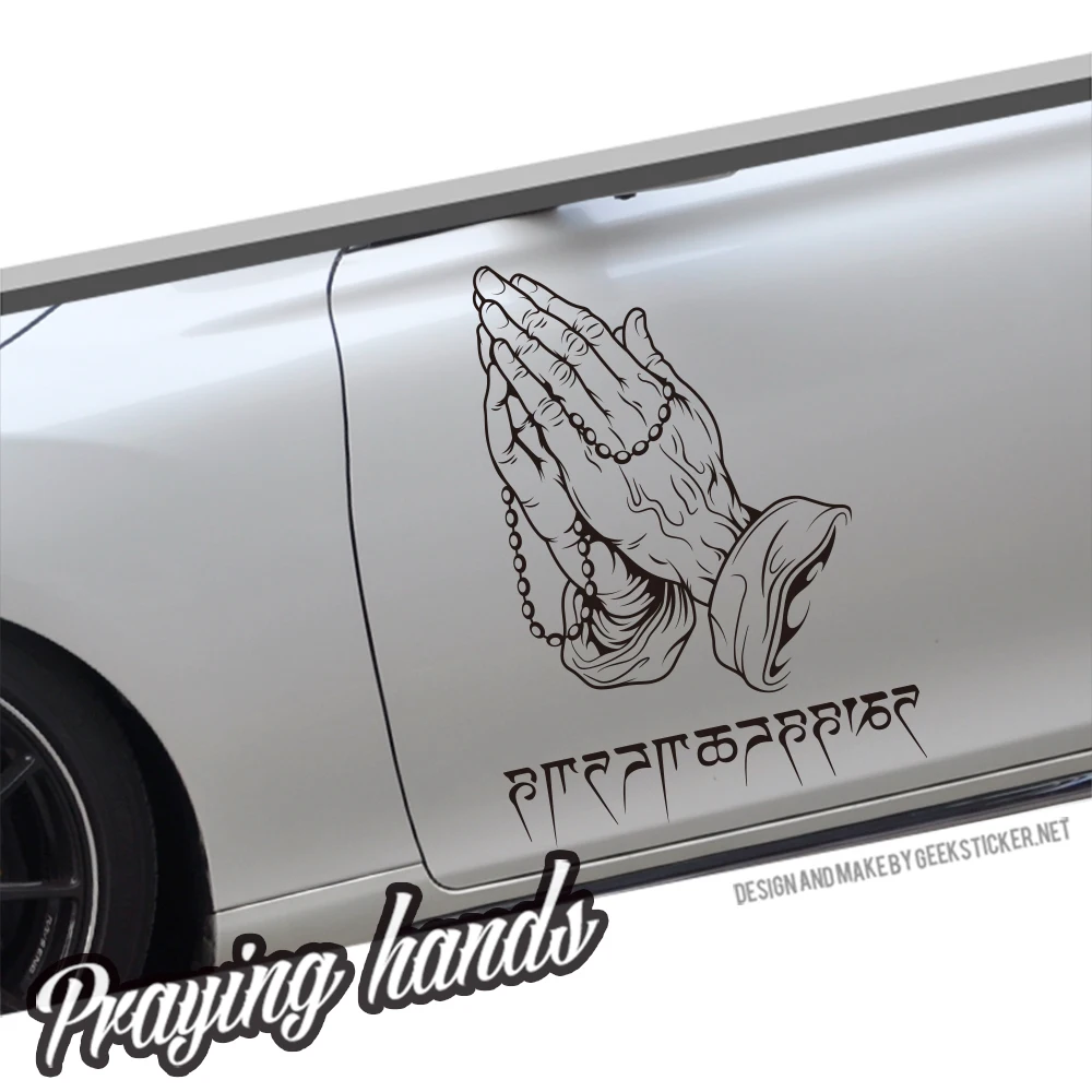 

Автомобильная наклейка молитвенные жесты Стильные наклейки Внешнее украшение для кузова автомобиля задние ветрозащитные виниловые свето...