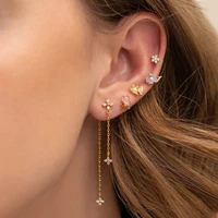 1pcs delicate dainty multi piercing small tiny cute under sea animal stud earring women kids crystal cz earring fashion jewelry