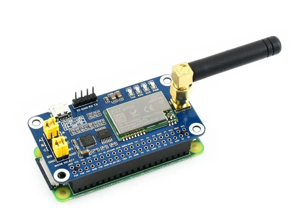 Waveshare SX1262 LoRa HAT для Raspberry Pi расширенный спектр модуляции частотный диапазон 915 МГц |