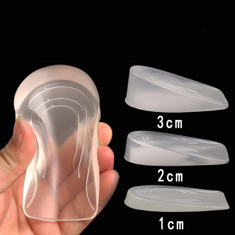 

New 1 Pair Silicone Gel Heightening Shoe Pad Men Women Foot Care Protector Insoles Elastic Cushion Arch Support Insert Heel Pads