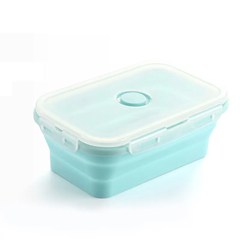 Конфетный цвет силиконовый складной ящик бенто Складной Портативный Ланч бокс
