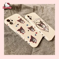 hello kitty kuromi cartoon side silicone phone case for iphone12 12pro 12promax 11 pro 11promax mini x xs max xr 7 8 plus cover