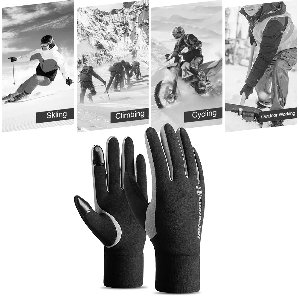 Skiing Waterproof Winter Warm Gloves Men Women Touchscreen Gloves Windproof Sports Gloves with Thin Polar Fleece Lining