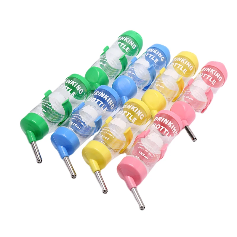 

125ml Plastic Hamster Drinker Water Bottle Dispenser Feeder Hanging Pet Dog Guinea Pig Squirrel Rabbit Drinking