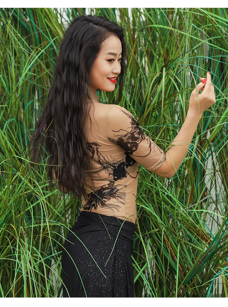 Женский сетчатый трико с принтом блестящий шарф на бедрах женский аксессуар