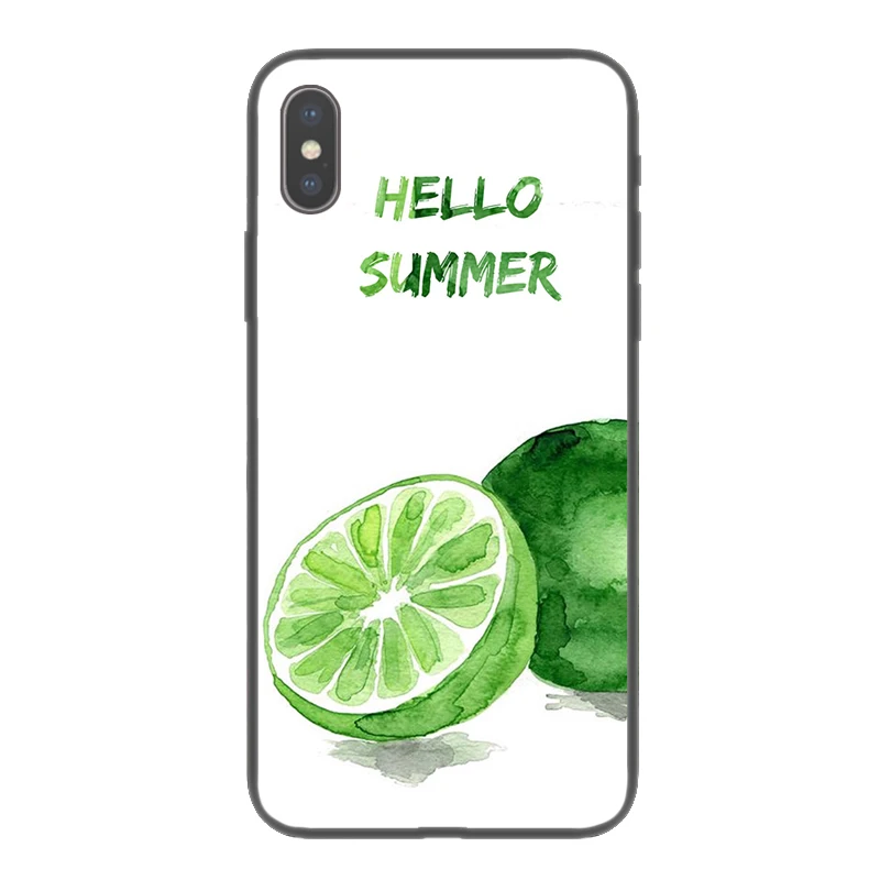 Простой мягкий ТПУ чехол для мобильного телефона с принтом цветов фруктов Модный